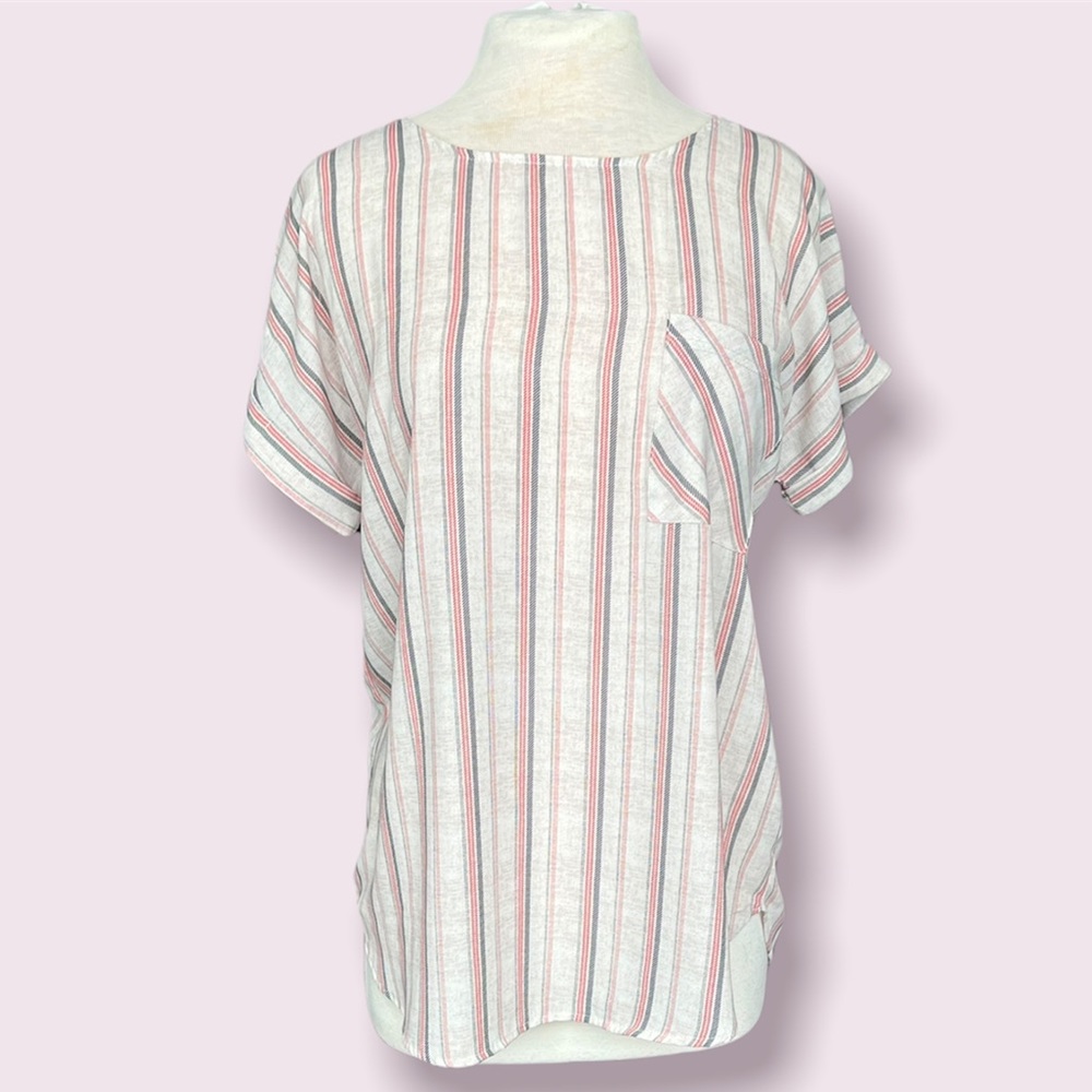 Striped Loose Fit Tee Shirt Blouse